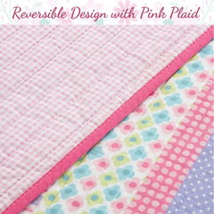Cozy Line Pink Blossom Cotton Reversible Quilt Bedding Set