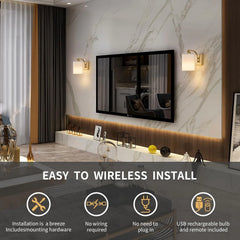 Led bedroom light gold wall light iron wireless light