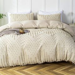 3-Piece Boho Tufted Duvet Cover Set, Textured Duvet Cover and 2 Pillowcases for All Season