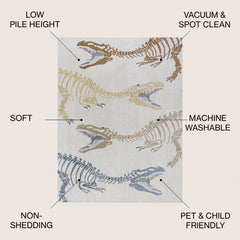 JONATHAN Y Duenas T-Rex Modern Kids Machine-Washable Area Rug