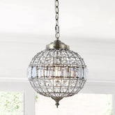 Juliette Crystal/Metal LED Pendant Pendant, Antique Brass by JONATHAN Y