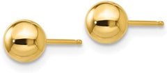 Authentic 10K Solid Yellow Gold Ball Post Earrings, 10K Real Gold Polished Ball Stud Earrings, 5 Different Sizes.