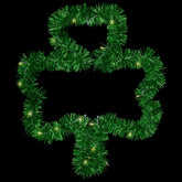 LED Lighted Tinsel Shamrock St. Patrick's Day Window Silhouette - 25" - Green