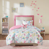 Intelligent Design Kids Cynthia Pink Printed Butterfly Comforter Set