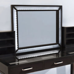 Furniture of America Wres Contemporary Solid Wood LED Light 3-Piece Makeup Vanity Set
