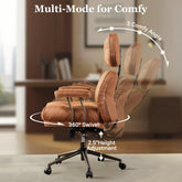OVIOS Suede Fabric Ergonomic Lumbar Support Office Chair Desk Chair
