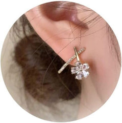 Rhinestone Earrings Wedding Earrings for Brides Rhinestone Flower Stud Earrings Cubic Zirconia Earrings Wedding Jewelry Gift for Bride