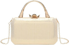 PU Leather Flower Buckle Evening Bag French Versatile Clutch Purses