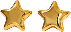 20GA Stainless Steel Large Star Stud Earrings, Sold as a Pair