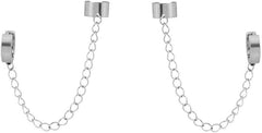 Cartilage Wide Cuff Drop Dangle Small Hoop Earrings for Women Men Boys Punk Hypoallergenic Stainless Steel Clip On Huggie Little Hoops Crawler Climbers Threader Chain Earrings Son