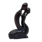 Handmade Wood Sculpture, 'The Kiss' (Indonesia) - 21.5 cm H x 12 cm W x 5 cm D