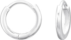 925 Sterling Silver 2mm Thick Huggie Hoop Earrings, Sold as a Pair