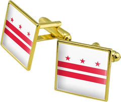 GRAPHICS & MORE Washington D.C. The District of Columbia Flag Square Cufflink Set - Silver or Gold