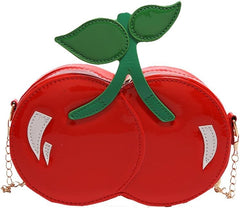 Cute Fun Shape Purse Red Novelty Gift Handbags Unique PU Leather Crossbody Bag with Chainstrap