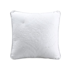 Cozy Line Solid White Chic Brocade Matelasse Medallion Floral 6 Piece Microfiber Daybed Quilt Bedding Set