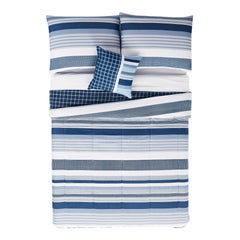 My World Mason Stripe Comforter Set with Bonus Decorative Pillow