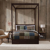 Eddie Bauer Classic Patchwork With Plaid Reverse Cotton Bedding (Brown, 3 Piece Set)