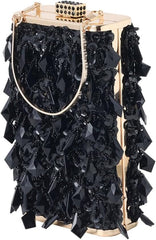 Women's Beaded Dinner Bag Handheld Bag Hard Box Small Square Bag Women's Dress Bag(D)