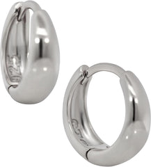 925 Sterling Silver Tapered Huggie Hoop Earrings, Sold as a Pair
