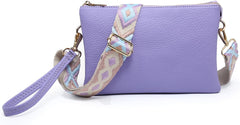 JEN & CO. Izzy Vegan Leather Crossbody Bags Clutch Purses Wristlet Wallet Shoulder Handbag with Guitar Strap for Women