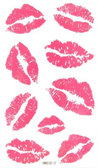 MapofBeauty 2 pcs Temporary Tattoo Sticker Pink Lip Red Lips Valentines Decorations Tattoos