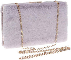 Faux Suede Bag Dinner, Faux Suede Clutch Bag Elegant Evening Purse Metal Bonding for Wedding Prom