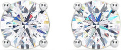 Mens 14k Gold Lab Grown Diamond Stud Earrings (1/2-4 cttw, F-G Color, VS Clarity), 4 Prong, Push Back