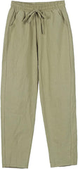 Women Summer Palazzo Pants High Waisted Wide Leg Long Trousers Elastic Drawstring Waist with Pockets Daily Wear