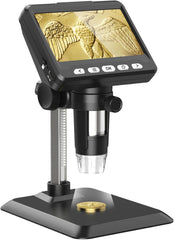 Coin Microscope, LCD Digital1000x, 1080P Coin Magnifier,Microscope for Adult with 8 Adjustable LED Lights, PC View, Compatible with MacOS Windows