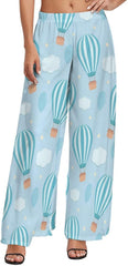 Flying Airplane Balloon Wide Leg Pants for Women Elastic High Waisted Womens Casual Palazzo Lounge Pants