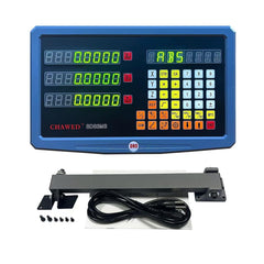 Digital Readout 2 Axis 3 Axis DRO Display Linear Optical Linear Scale Encoder 5um 150mm (6")+300mm (12") +600mm(24") Travel Length for Milling Mill Machine Lathe Machine(150mm+300mm+600mm)