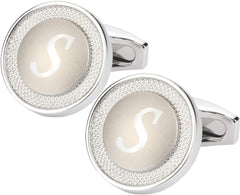 GWD Cufflinks for Men Shirt Premium Quality Personalized Initials Alphabet A-Z Gift Box