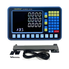 Digital Readout 2 Axis 3 Axis DRO Display Linear Optical Linear Scale Encoder 5um 150mm (6")+300mm (12") +600mm(24") Travel Length for Milling Mill Machine Lathe Machine(150mm+300mm+600mm)