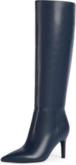 Knee High Boots Women Pointed Toe Tall Boots 3 In Stiletto High Heel Long Boots Side Zipper Dress Knee High Boots