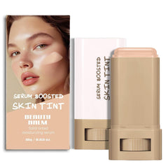 2 Pcs Foundation Stick Beauty Balm Serum Boosted Skin Tint Solid Tinted Moisturizing Serum Contour Stick Foundation for Women Natural Finish Makeup (#01, 0.63 OZ)