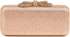Sparkly Diamond Evening Purses for Women Rhinestone Bow Clutch Glitter Handbag for Party Prom Wedding