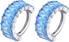 G23 Titanium Hypoallergenic Cubic Zirconia Hoop Huggie Diamond Pave Cuff Ear Climbers Cartilage Stud Earrings for woman man