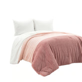 Lush Decor Farmhouse Color Block Ultra Soft Faux Fur All Season Kids Comforter Set