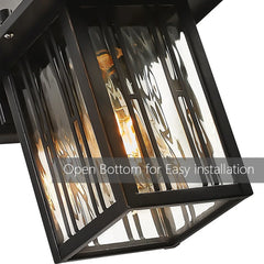 Outdoor Wall Lantern With Water Ripple Glass (Single Or Double Option)