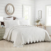 MarCielo 3Pcs 100% Cotton Oversized Quilt Bedspread Coverlet Set TK