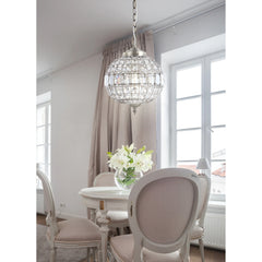 Juliette Crystal/Metal LED Pendant Pendant, Antique Brass by JONATHAN Y