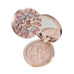 Flower Knows Little Angel Embossed Highlighter-Rosy Pearl Highlighter Powder,Dreamy Pink Shimmer,Long-Lasting Soft Ethereal Glow,Feather-Light,Soft Sculpting Velvet Finish(L01 Eros's Fable)