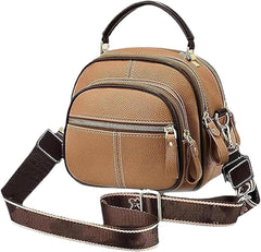 Bousalutend Crossbody Bag, Classic Multifunctional Compartments Adjustable Wide Shoulder Strap Leather Crossbody Bag