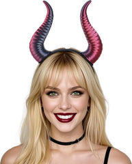 MOSTORY 3D Demon Horns Headband for Women Men Cosplay, Dark Devil Horns Headband for Adult Halloween Costume (Detachable)
