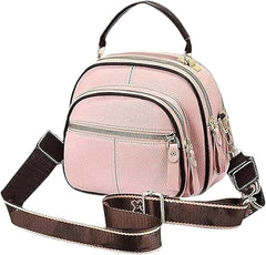 Bousalutend Crossbody Bag, Classic Multifunctional Compartments Adjustable Wide Shoulder Strap Leather Crossbody Bag