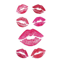 MapofBeauty 2 pcs Temporary Tattoo Sticker Pink Lip Red Lips Valentines Decorations Tattoos