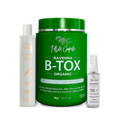 Ravenna B-tox Hair Smoothing Treatment with Deep Cleansing Shampoo and Repair Oil – Complete Straightening System for All Hair Types