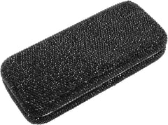 SAFIGLE Rhinestone Car Sunglasses Holder Case Portable Eyeglass Organizer with Scratch Resistant Lining for