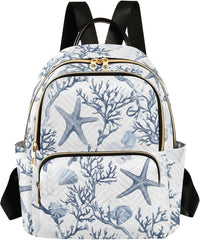 ALAZA Travel Backpack Purse for Women Fashion Anti-theft Work Casual Starfish Coral Daypack Shoulder Bag Medium Size