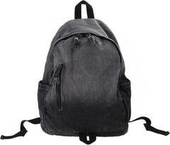 TEMKIN Portable Backpack Large Capacity Daypack Schoolbag Double Shoulder Rucksack All-Match(Black)